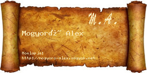 Mogyoró Alex névjegykártya